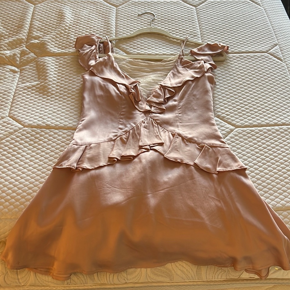 NBD light pink silk dress. Size xs